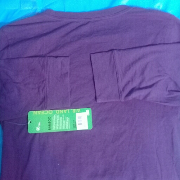 ALO BAMBOO T - SHIRT 3/4 SLEEVES DARK PURPLE ALO. - Picture 8 of 8